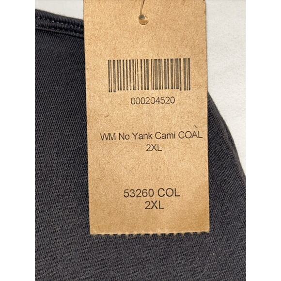 NWT Duluth Women's 2XL No-Yank Cami Stretch Cotton Tank Top Color: Coal - Picture 7 of 8